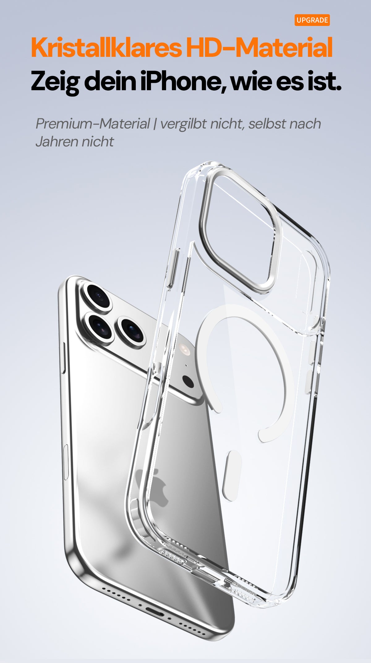 Goldsaff iPhone Hülle MagSafe | Alloy Kamerarahmen | Matt Transparent | Stoßfest Anti-Fingerabdruck | für iPhone 16, 17, 17 Pro, 17 Pro Max