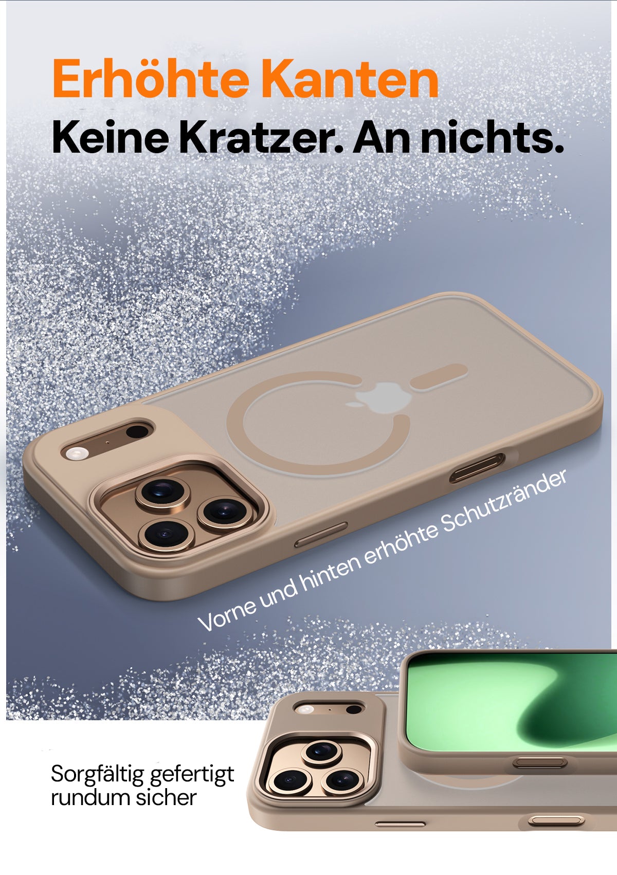Goldsaff iPhone Hülle MagSafe | Alloy Kamerarahmen | Matt Transparent | Stoßfest Anti-Fingerabdruck | für iPhone 16, 17, 17 Pro, 17 Pro Max