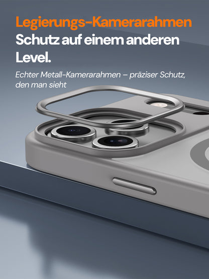 Goldsaff iPhone Hülle MagSafe | Alloy Kamerarahmen | Matt Transparent | Stoßfest Anti-Fingerabdruck | für iPhone 16, 17, 17 Pro, 17 Pro Max