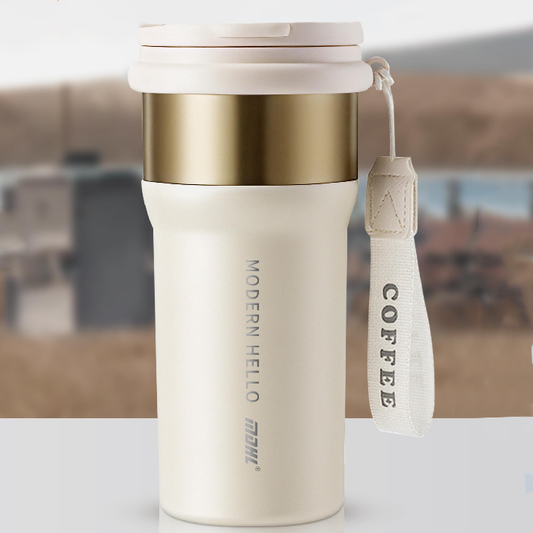 Goldsaff Luxus Thermobecher 500ml - 316 Edelstahl | Antibakteriell | Lecksicher | Kaffeebecher To Go