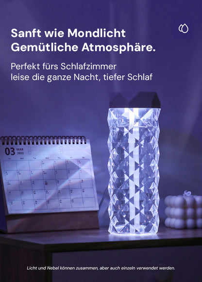 Goldsaff Kristall Luftbefeuchter | 20h Intervall | Elegantes Schlankes Design | Automatische Abschaltung | Schlafzimmer, Büro & Wohnzimmer