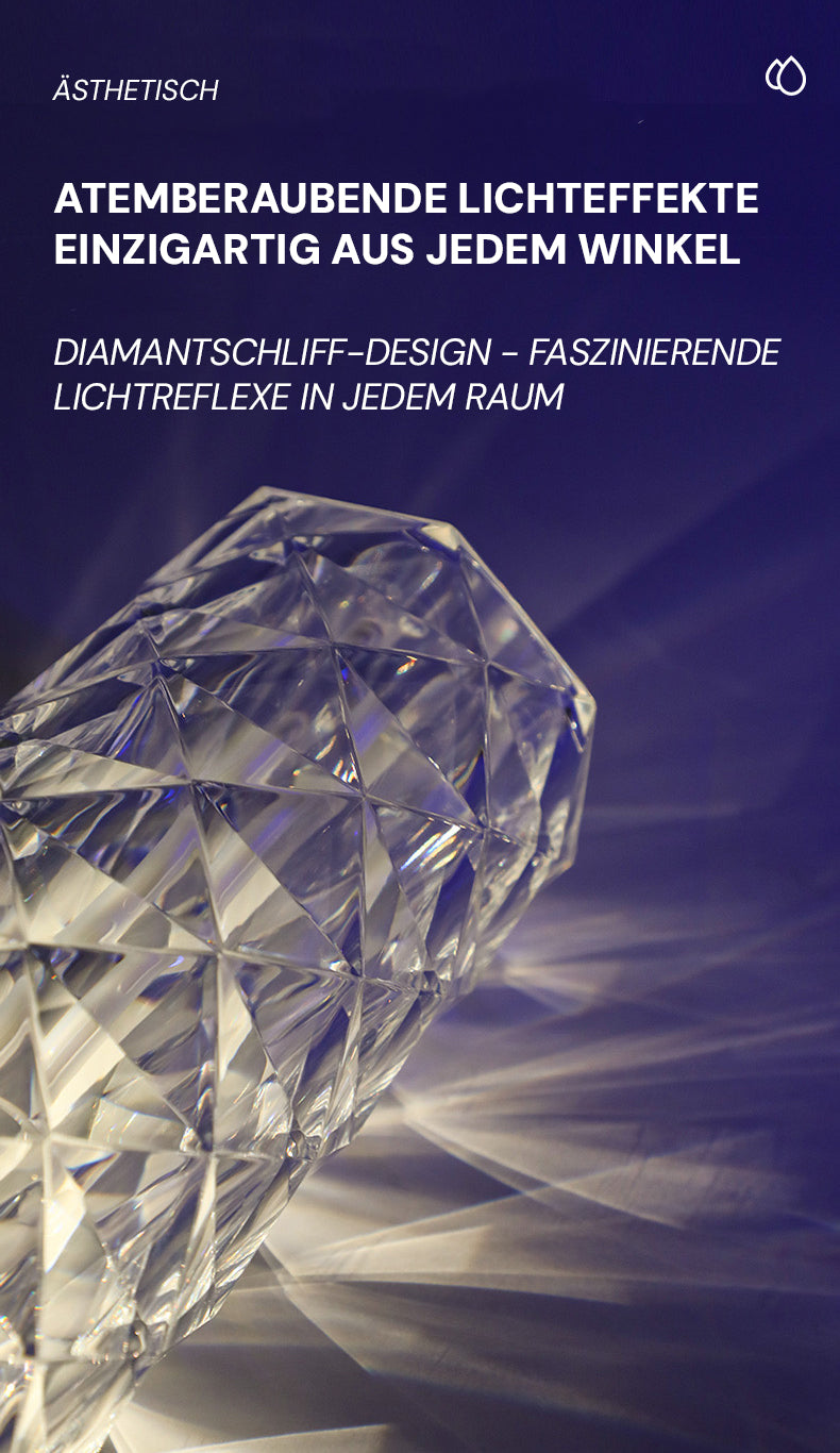 Goldsaff Kristall Luftbefeuchter | 20h Intervall | Elegantes Schlankes Design | Automatische Abschaltung | Schlafzimmer, Büro & Wohnzimmer