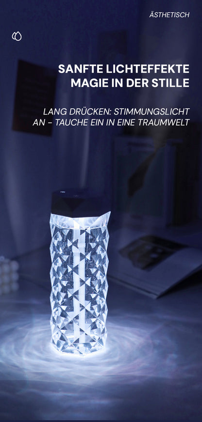 Goldsaff Kristall Luftbefeuchter | 20h Intervall | Elegantes Schlankes Design | Automatische Abschaltung | Schlafzimmer, Büro & Wohnzimmer