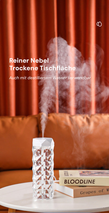 Goldsaff Kristall Luftbefeuchter | 20h Intervall | Elegantes Schlankes Design | Automatische Abschaltung | Schlafzimmer, Büro & Wohnzimmer