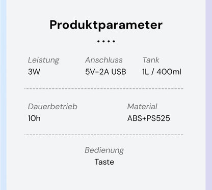 Goldsaff Kristall Luftbefeuchter | 20h Intervall | Elegantes Schlankes Design | Automatische Abschaltung | Schlafzimmer, Büro & Wohnzimmer